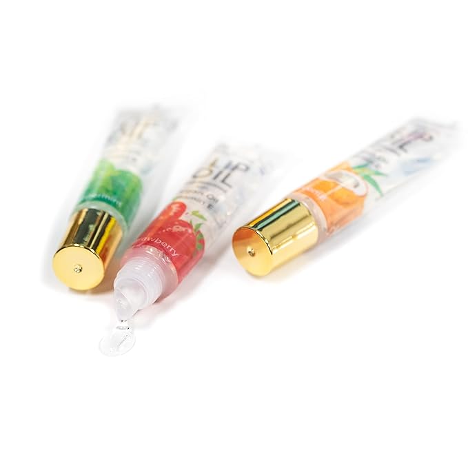 HerMINE Hydrating Lip Oil with Argan oil & Vitamin E Clear Long Lasting Nourishing Lip Oils Moisturizing Gel Multi-Packs Softening Clear Oil-VivaGrace Women
