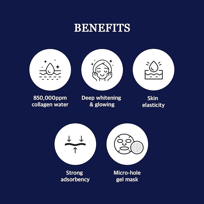 WELLDERMA Sapphire Collagen Face Mask Premium Impact Fitting Overnight Face Mask 16EA-Korean Face Sheet Mask for all skin type-Hydrating facial mask sheets-Patented Structure Hydrogel Type-Niacinamide-VivaGrace Women