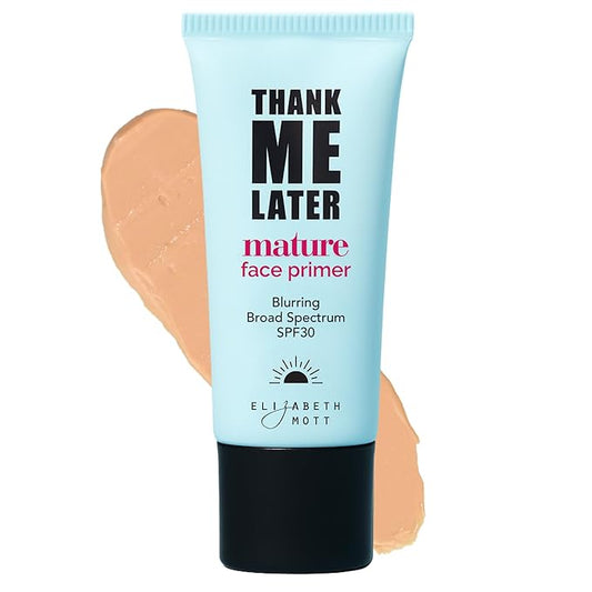 Elizabeth Mott Thank Me Later Blurring Face Primer SPF 30 – Lightweight, Hydrating Makeup Primer - Smooths Fine Lines & Wrinkles for a Soft-Focus Finish – Mineral-Based, Cruelty-Free Formula – 30g-VivaGrace Women