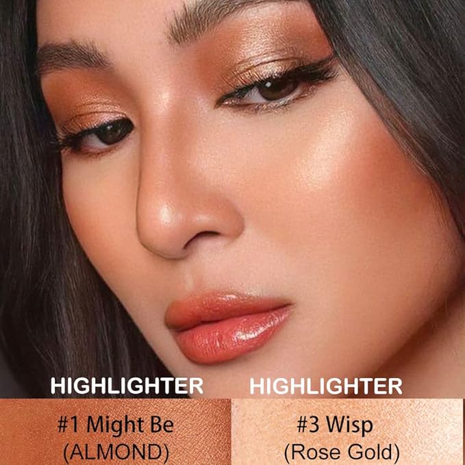 evpct 2Pcs Cream Contour Foundation Stick for Neutral Skin, Highlighter & Bronzer Pen Face Brightens & Shades Pencil Highlighting Shade Longwear Makeup Highlight Bronzer Shaping Trimming Stick, 01&03-VivaGrace Women
