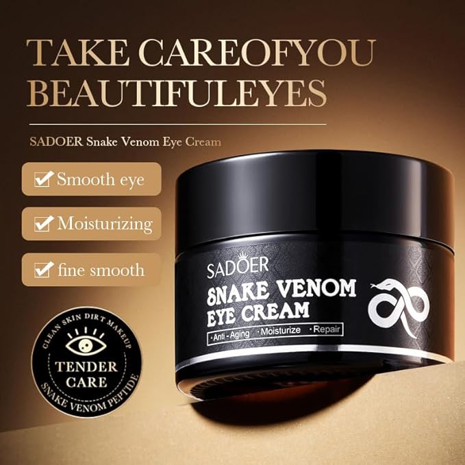 Retinol Snake Venom Peptide Eye Cream, Firming Eye Cream, Anti Ageing Eye Cream, Under Eye Cream For Puffiness and Bags Reduces Fine Lines-VivaGrace Women