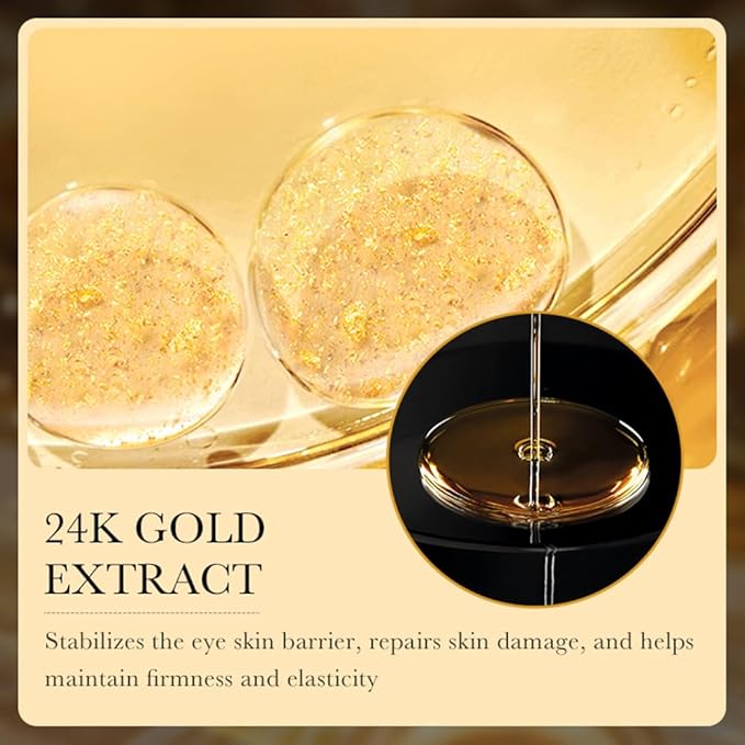 24K Gold Hyaluronic Acid Anti-Aging Multi-Effects Eye Cream - For Dark Circles & Fine Lines - With Hyaluronic Acid & Ingredient Gold, 1.4 Oz-VivaGrace Women
