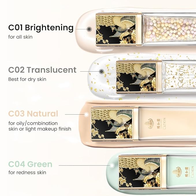 CATKIN Beige Tinted Face Makeup Primer Base Brighten Even Skin Tone Correcting Cream Veil Blur Pores Oil Control Infused with Hyaluronic acid Light Make up for All Skin-VivaGrace Women