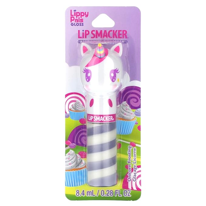 Lip Smacker Lippy Pals Swirls Unicorn, Flavored Moisturizing & Smoothing Soft Shine Lip Balm, Hydrating & Protecting Fun Tasty Glossy Finish, Cruelty-Free & Vegan - Unicorn Frosting-VivaGrace Women