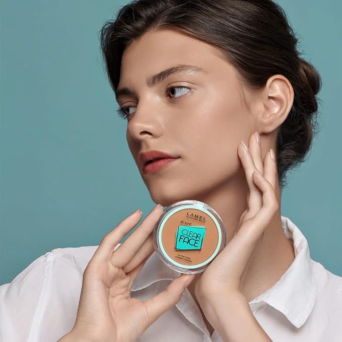 Lamel Oh My Clear Face Powder 406 Soft Honey | evens out the skin instantly |contains salicylic acid |controls the sebum production | 6gm-VivaGrace Women