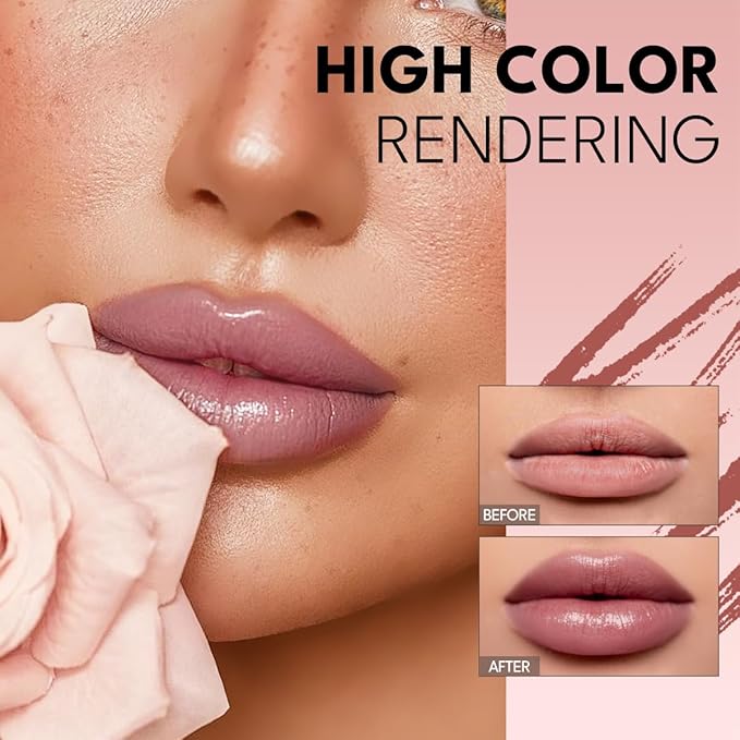 tinted lip balm, Conditioning & Nourishing Lip Balm, Matching concealer to cover lip lines and enhance color development- DUSTY ROSE-VivaGrace Women