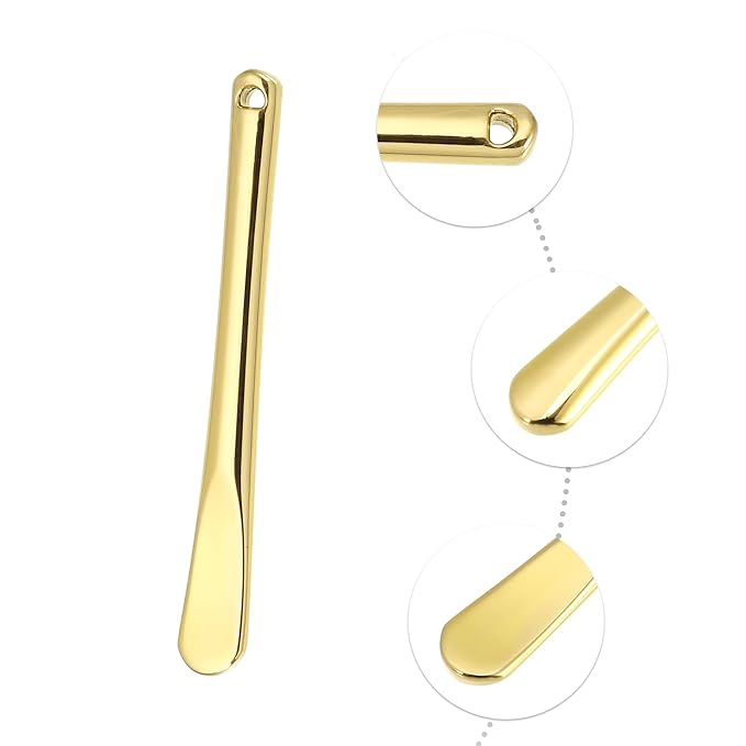 VOCOSTE 4 Pcs Makeup Spatula Mini Spoon, Eye Cream Massage Sticks Beauty Scoop, for Facial Cosmetic Face Cream, Zinc Alloy 2.32"x0.30", Gold Tone-VivaGrace Women