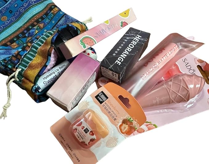 Lip Prodiuct Gift Sack With An Unique Assortment of Lip Products, 10 Total and Maybe Some Extras, By Diva Stuff-VivaGrace Women