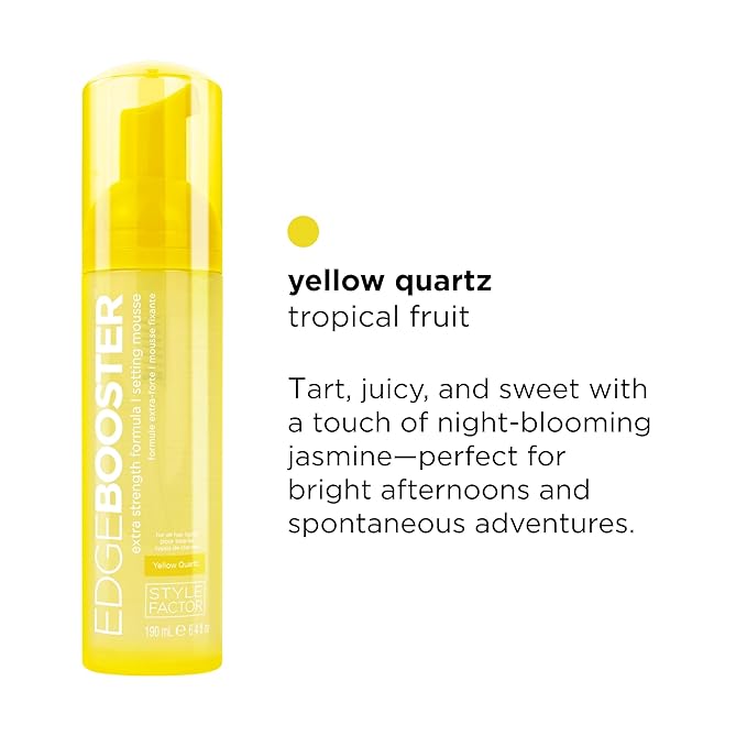 Style Factor EDGE BOOSTER Extra Strength Setting Mousse – Frizz Control, Extra Volume, and Conditioning – 2.5oz Yellow Quartz Mousse for Curly Hair-VivaGrace Women