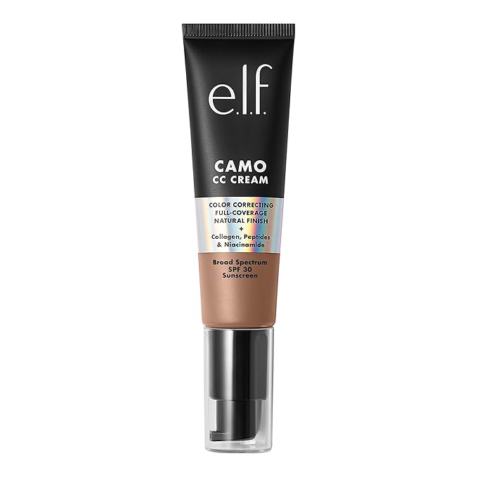e.l.f. Camo CC Cream, Color Correcting Medium-To-Full Coverage Foundation with SPF 30, Tan 450 N, 1.05 Oz (30g)-VivaGrace Women