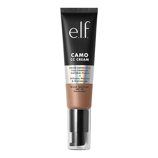 e.l.f. Camo CC Cream, Color Correcting Medium-To-Full Coverage Foundation with SPF 30, Tan 450 N, 1.05 Oz (30g)-VivaGrace Women