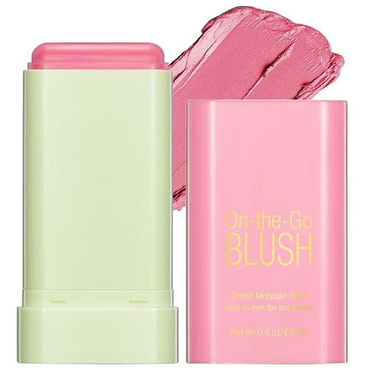 Multi-Use Makeup Blush Stick, Cream Face Blush Makeup Stick for Cheeks Eyes Lips, Super Natural Matte Finish Looking Long-Lasting Moisturizing Blush Stick, Suitable for All Skin (1#, Shy Pink)-VivaGrace Women