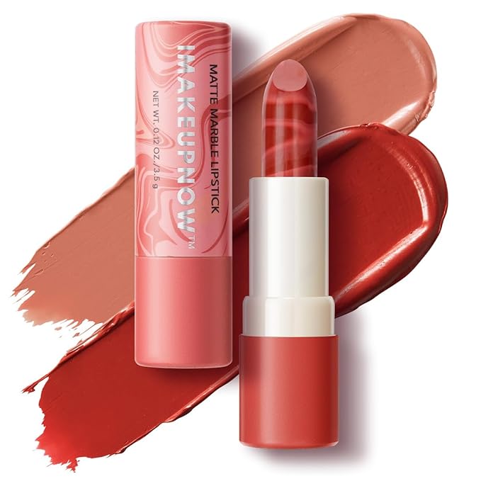 2PCS Marbled Matte Lip Stick Makeup - Velvety Finish | Naked-lip Feel, Full Coverage, D003+D004-VivaGrace Women