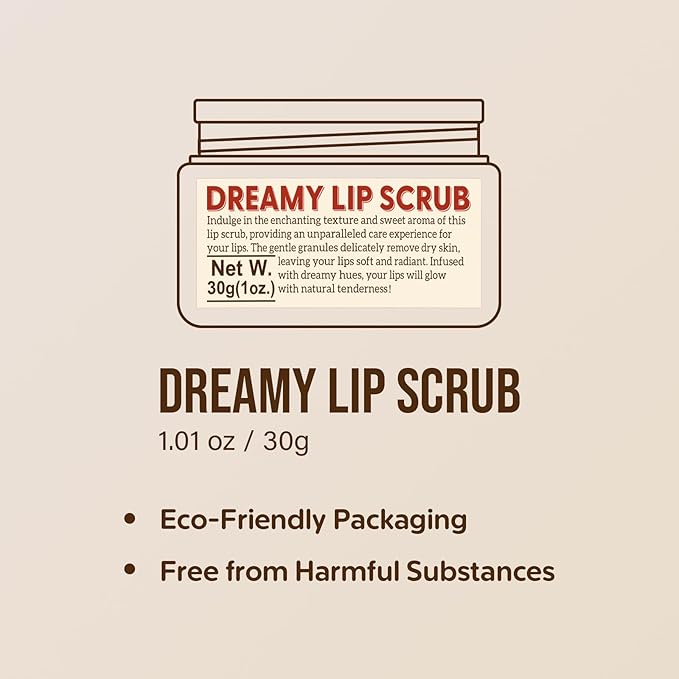 Nourishing Lip Scrub - Infused with Coconut Oil, Olive Fruit Oil, and Jojoba Seed Oil, 1.05oz - Exfoliate, Hydrate, and Glow for Chapped Dry, Dark Lips-VivaGrace Women