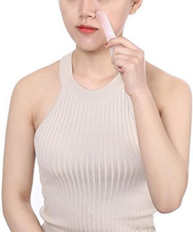 Feng Shui Pink Rose Quartz Gua Sha Board-Therapeutic Relief and Skin Renewal -Premium All Natural Handmade Healing Stone W3462-VivaGrace Women