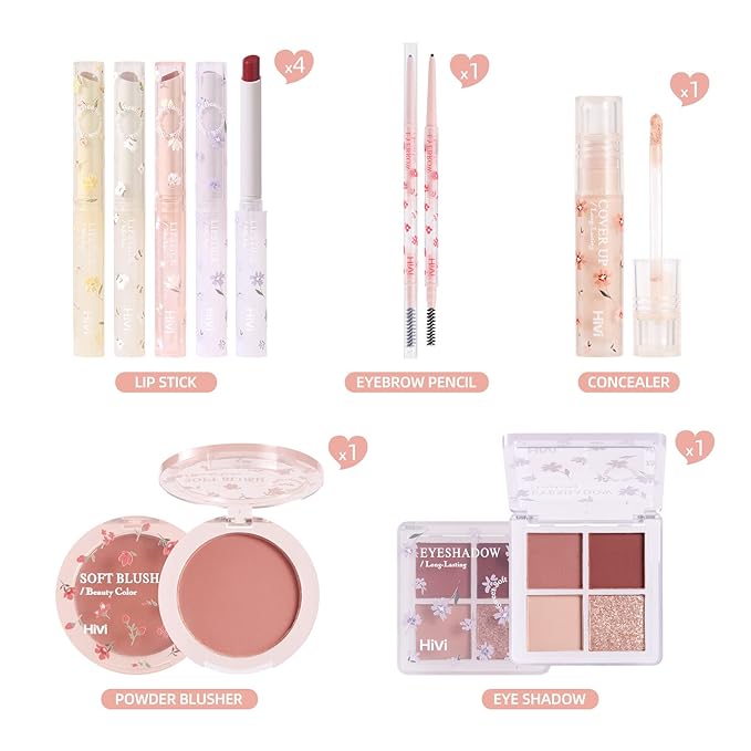 ICE LOVE All in One Makeup Kit, 8-Piece Women Complete Makeup Kit, a Must-Have Gift Set for Beginners or Professional Makeup Sets Beginners. (V102A)-VivaGrace Women