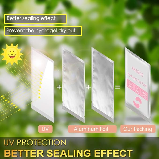 Hydrogel Eye Patch Eyelash Extension Supplies - Akissos 100 PCS Lash Extension Supplies Lift Tint Under Eye Pads Undereye Gel Patches Lint Free Professional Individual DIY Beauty Tool - 3nd Gen-VivaGrace Women