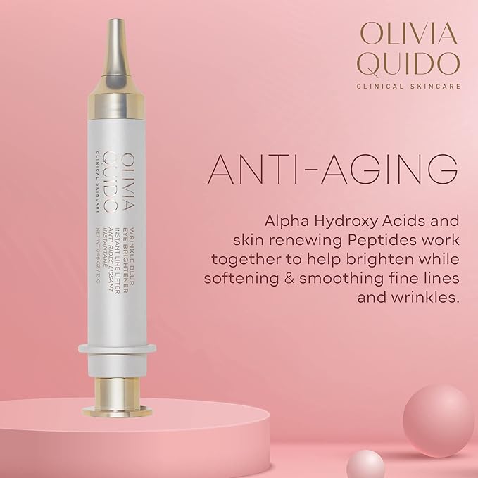 OLIVIA QUIDO Clinical Skin Care Wrinkle Blur (0.46 oz) | Eye Cream For Dark Circles and Puffiness | Anti-Aging Under Eye Cream | Hydrating, Brightening, and Dark Circles Under Eye Treatment for Women-VivaGrace Women