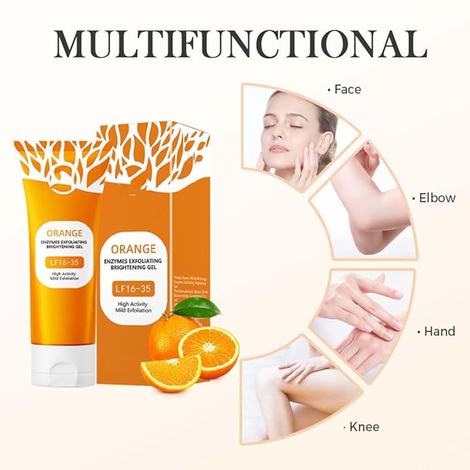 2025 New Orange Exfoliating Gel for Face and Body, Oranges Enzymes Exfoliating Gels Remove Blackheads Moisturize Skin, Upgrade Exfoliatings Cleansing Gel Scrub Clean Pores (Orange X2, One Size)-VivaGrace Women