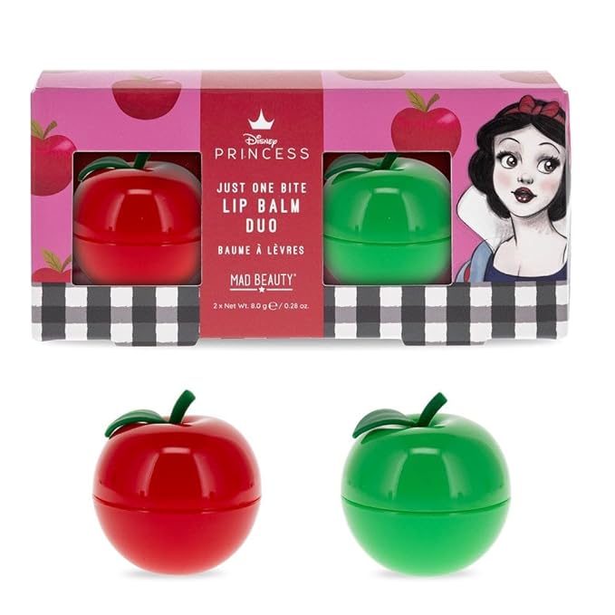 Mad Beauty Disney Snow White Lip Balm Duo | Apple & Strawberry Scents | Moisturizing & Soothing | Self-Care Gift for Women, Adults, and Teens-VivaGrace Women