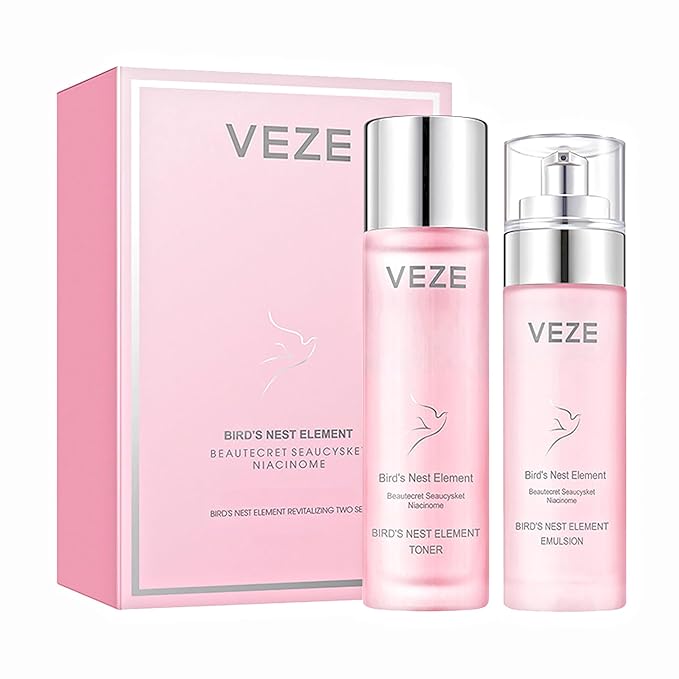 VENZEN Bird's Nest Element Beautecret Seaucysket Niacinome Set Moisturizing Body Face Hand Skincare Delicate Hydration Toner Emulsion 2Pcs Gift Box-VivaGrace Women