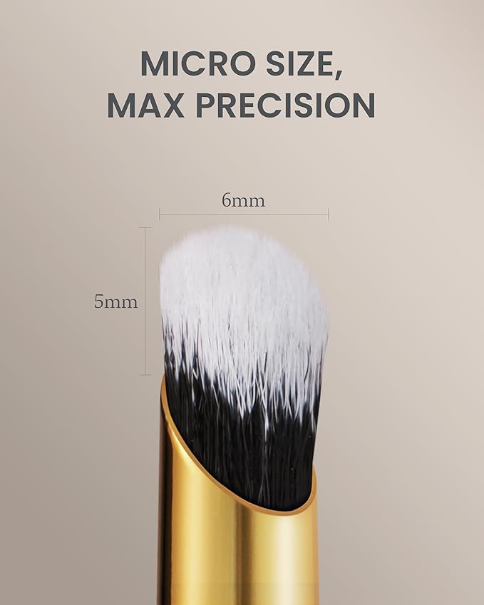 Desert Oak Series MicroBlur Tap Concealer - 6mm Finger-Tip Precision Brush for Tear Troughs & Acne Spots, Vegan Nylon, Bubinga Handle (CM 199)-VivaGrace Women