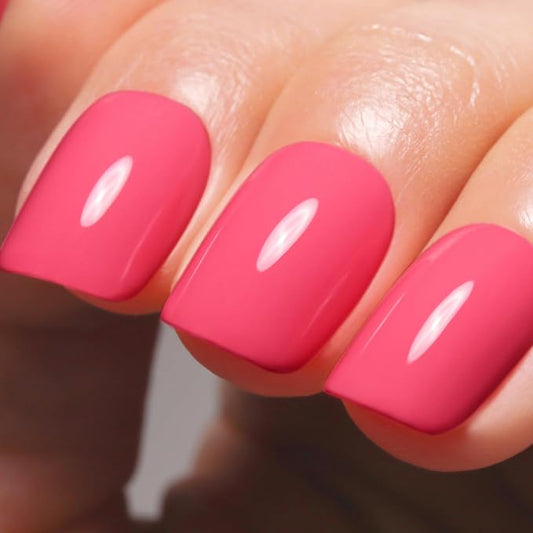 Imtiti Gel Nail Polish, 15ml Bright Pink Soak Off LED Polish for Nail Art Design, Manicure Salon DIY at Home