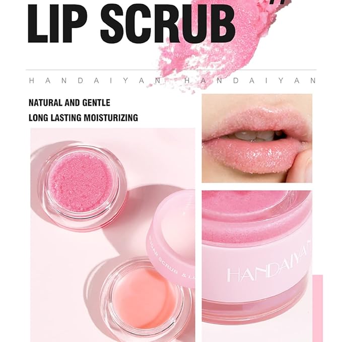 Lip Scrub & Lip Mask Lip Care Kit, Exfoliating Lip Scrub with Double Effect, Repair Lip Mask for Repairs Dry & Cracked & Chapped & Peeling Lips, Lip Care Gift for Women Girl-VivaGrace Women