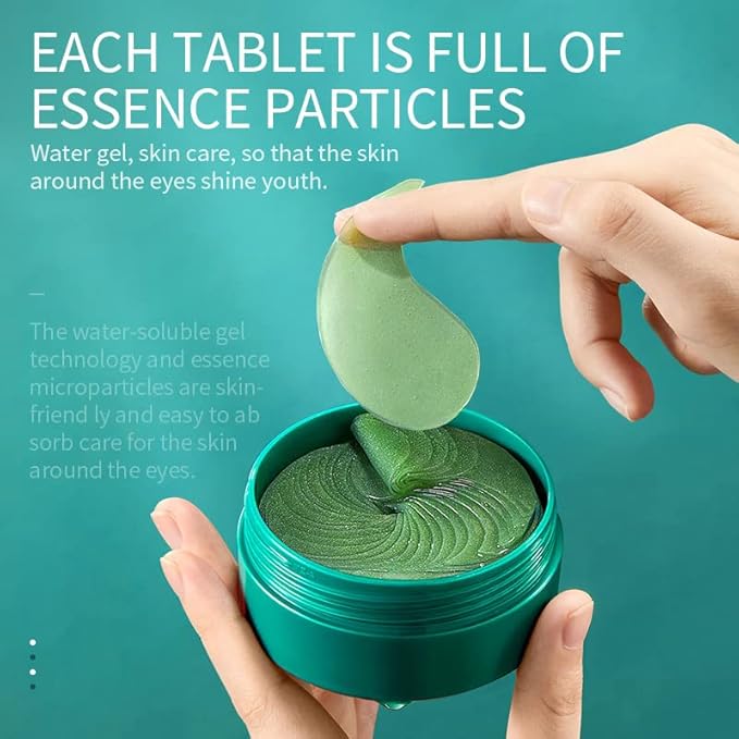 60pcs/30pairs Green Moisturizing Eye Mask, Moisturizing Soft Eye Mask, Gentle Care Of The Skin Around The Eyes, Moisturizes And Nourishes The Eye Area, Smoothes Puffiness 80g-VivaGrace Women