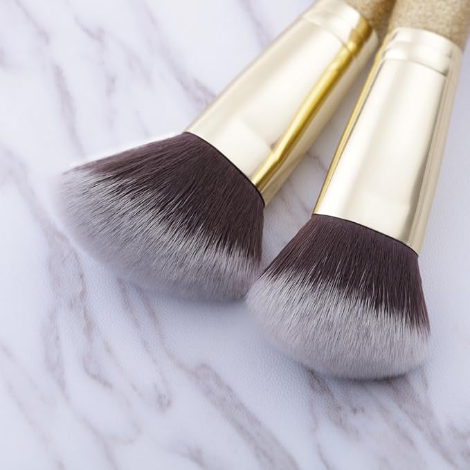 DUcare Makeup Brushes Duo End Foundation Powder Buffer and Contour Brush Synthetic Cosmetic Tools 2Pcs-VivaGrace Women