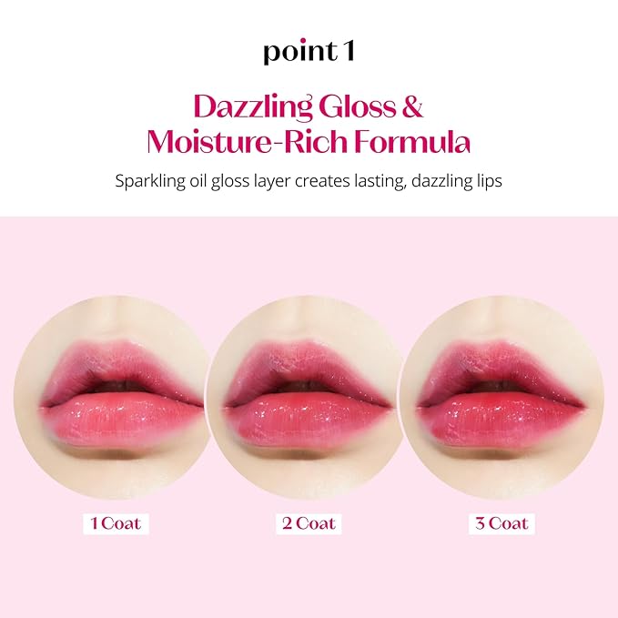 ETUDE Dear Darling Oil Tint #2 Plum Berry 4.2g | High Moisturizing and Strong Hydrating Lip Oil/Lip Gloss | Smooth and Moist Lips | Non-Sticky Lip Oil Tint For Dry Lips | K-beauty-VivaGrace Women