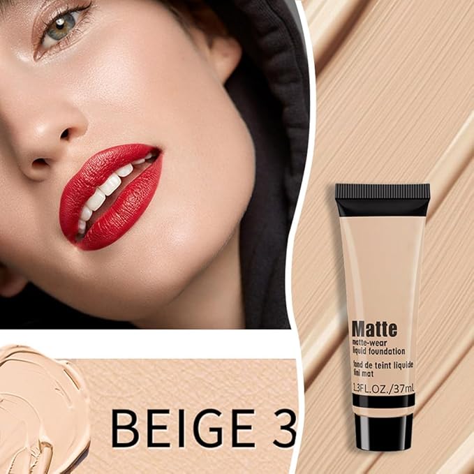 1 Pack Liquid Foundation Cream for Face Makeup,Durable Full Coverage Matte Concealer Make Up,Oil Control & Waterproof Base Primer -1 Fl.Oz (BEIGE 7#)-VivaGrace Women
