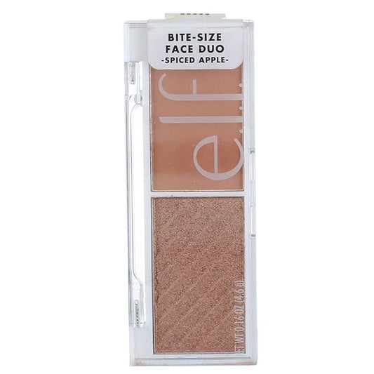 e.l.f. Cosmetics Bite-Size Face Duo, Highlighter, Bronzer & Blush Palette, Highly Pigmented, Spiced Apple, 0.049 Oz (1.4g), 0.049 ounces-VivaGrace Women