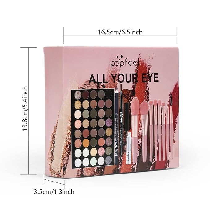All-in-one Makeup Set Holiday Gift Surprise | Full Makeup Kit for Women Essential Starter Bundle Include Eyeshadow Palette Lipstick Blush Concealer Face Powder Eyeliner Mascara Soft Brush-VivaGrace Women