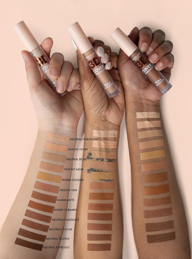 Absolute New York Warm Golden 3D Cover Concealer, Full Coverage Concealing Cream for Flawless Skin, Long-Lasting Formula, Ideal for Concealing Imperfections-VivaGrace Women