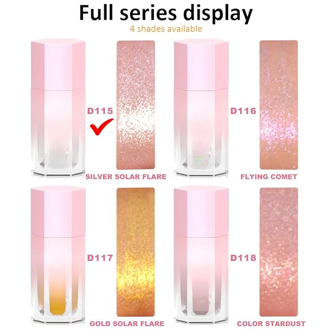 evpct White Silver Face Highlighter Makeup Liquid for Face Pearl White Face Shimmery Shimmer Foundation Powder Highlighter Makeup Palette Stick Body Highlighter Fairy Shimmer Glitter Bomb Illuminators-VivaGrace Women