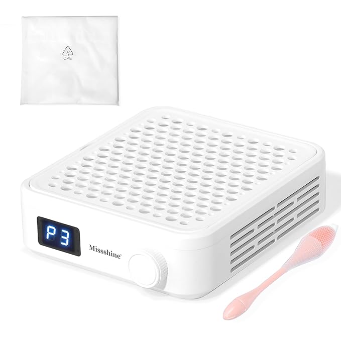 Missshine Nail Dust Collector with Adjustable Suction Power，Mini Vacuum Nail fan Dust Collector With Reusable Filter for Girls-VivaGrace Women