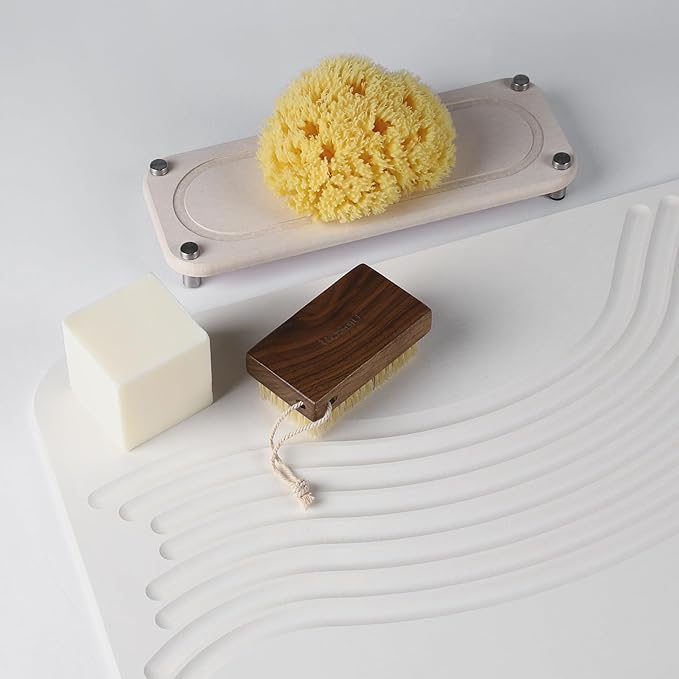 Luxury Natural Walnut Wood Boar Bristle Body Brush | Exfoliating & Detoxifying for All Skin Type | Sweeps Away Dead Skin Cells for Luminous, Smooth Skin | for Wet and Dry Use (Handheld)-VivaGrace Women