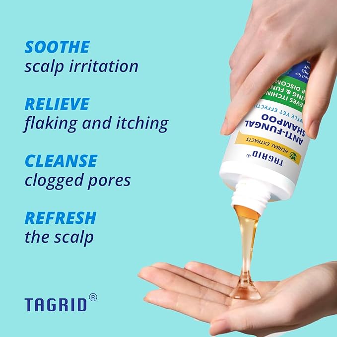 TAGRID Anti-Fungal Shampoo 300mL – Scalp Treatment for Psoriasis, Seborrheic Dermatitis, Folliculitis, Dandruff & Itchy Flaky Scalp – Soothing Plant-Based Formula for Men & Women-VivaGrace Women