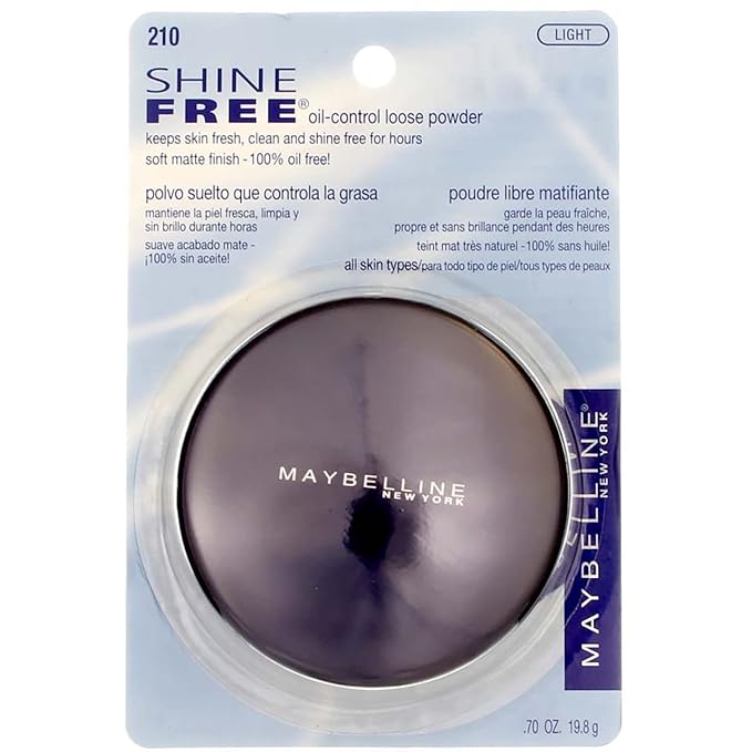 Maybelline New York Shine Free Oil Control Loose Powder, Light [210] 0.7 oz (Pack of 2)-VivaGrace Women
