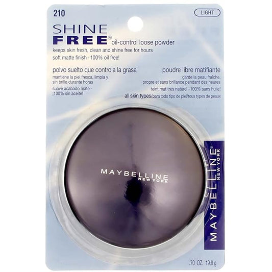 Maybelline New York Shine Free Oil Control Loose Powder, Light [210] 0.7 oz (Pack of 2)-VivaGrace Women
