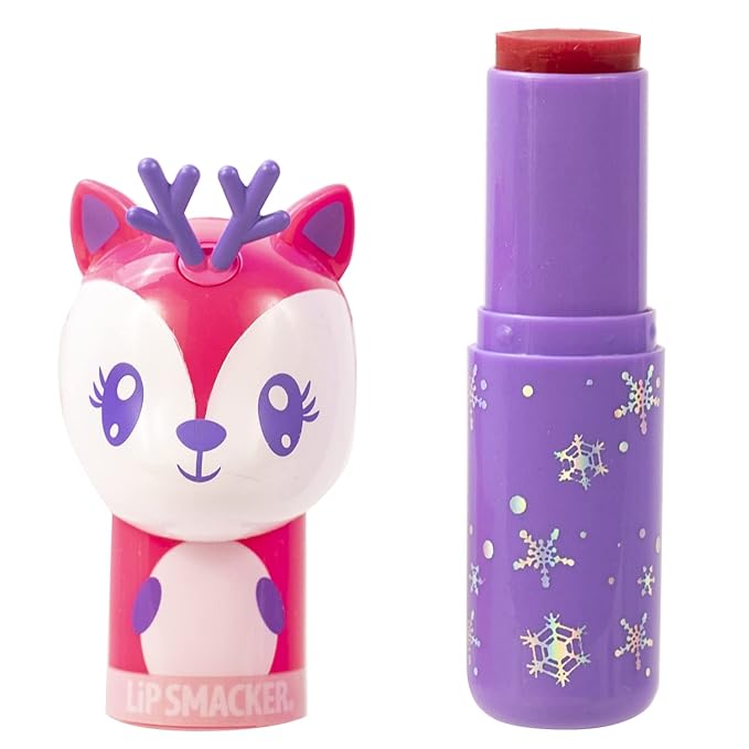 Lip Smacker Christmas Holiday Lip Balm Reindeer Lippy Pal, Flavored Moisturizing & Smoothing Soft Shine Lip Balm, Hydrating & Protecting Fun Tasty Flavors, Cruelty-Free & Vegan - Jolly Soda Pop-VivaGrace Women