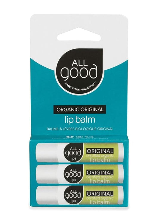 All Good Organic Lip Balm for Soft Smooth Lips - Calendula, Lavender, Olive Oil, Beeswax, Vitamin E | (Original) (3-Pack)-VivaGrace Women