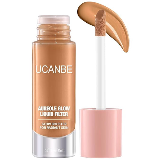 UCANBE Halo Glow Liquid Filter, Face Complexion Booster For Radiant Skin All Day Longwear, Soft-Focus Look Sodium Hyaluronate Vegan & Cruelty-Free - 0.91OZ Light Tan-VivaGrace Women