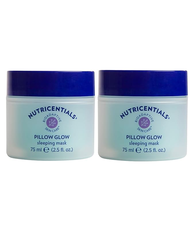 NuSkin NUTRICENTIALS Pillow Glow Sleeping Mask | Overnight Hydration | Bioadaptive Botanical Complex | Red Algae | Apple Extract | Deep Sea Water | Skin Glowing & Pore Minimizing | 2.5 Fl Oz | 2 Pack-VivaGrace Women