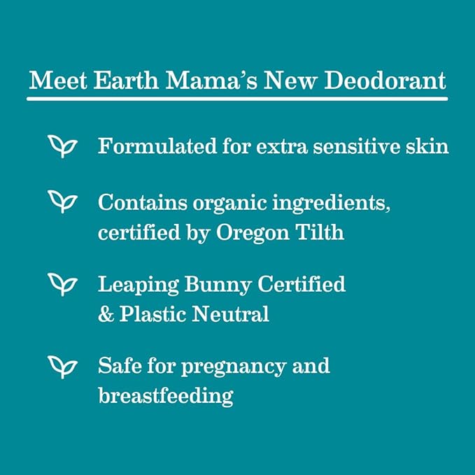 Earth Mama Mini Deodorant Travel Set | Safe for Sensitive Skin, Pregnancy and Breastfeeding, Contains Organic Calendula with No Fragrance Chemicals, No Baking Soda or Aluminum (4-Pack)-VivaGrace Women