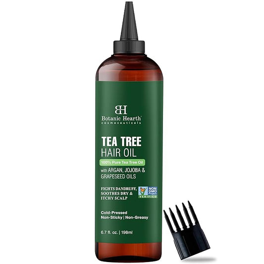 Botanic Hearth Tea Tree Oil For Hair (6.7 Fl Oz) | With Jojoba & Grapeseed Oils | Soothes Itchy Scalp & Fights Dandruff | Non Gmo Verified-VivaGrace Women
