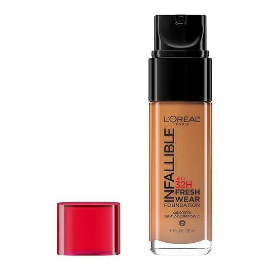 L'Oreal Paris Makeup Infallible Up to 32 Hour Fresh Wear Lightweight Foundation, 510 Hazelnut, 1 Fl Oz, Packaging May Vary-VivaGrace Women