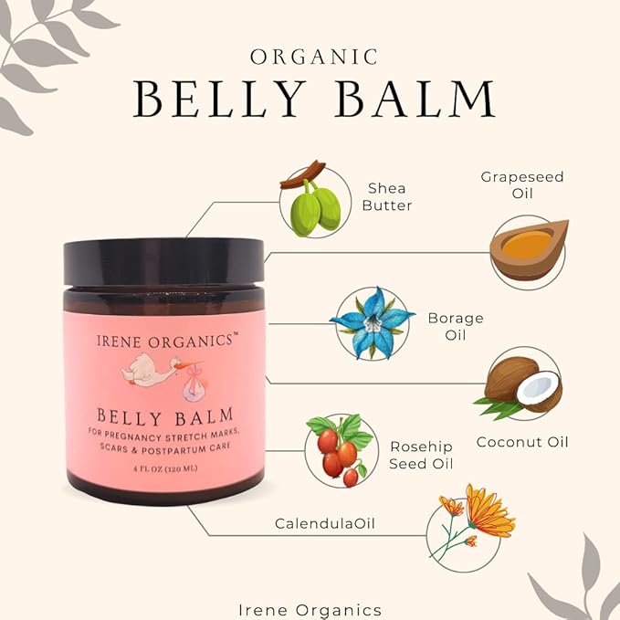 Organic Belly Butter for Pregnancy Stretch Mark Prevention and Treatment Award Winning Anti Stretch Mark Tummy Balm For Pregnancy and Postpartum 8oz - Hydrating Bump Cream-VivaGrace Women