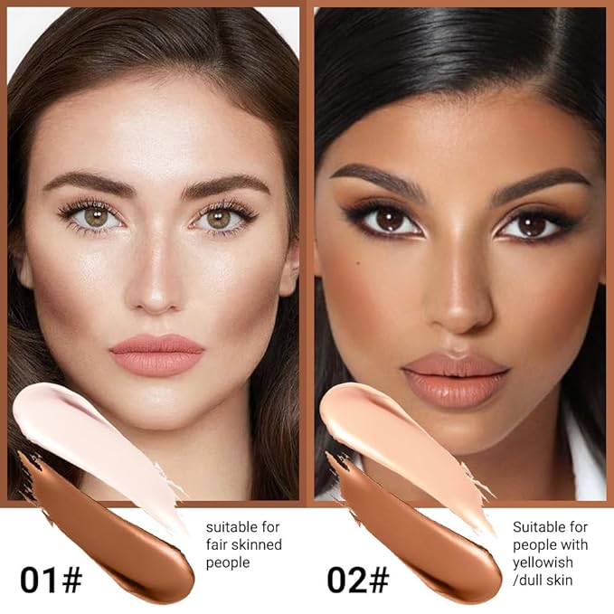 evpct 4 Color Contour Stick Makeup Set Concealer Bronzer Stick Cream Contour Palette Contour Contouring Makeup Kit for Beginner Face Highlighter Makeup Stick Liquid Contour contorno maquillaje 01+02-VivaGrace Women